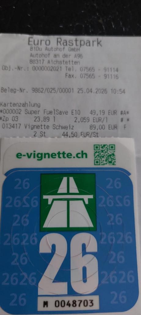 Vignet Zwitserland, Tickets en Kaartjes, Autovignetten