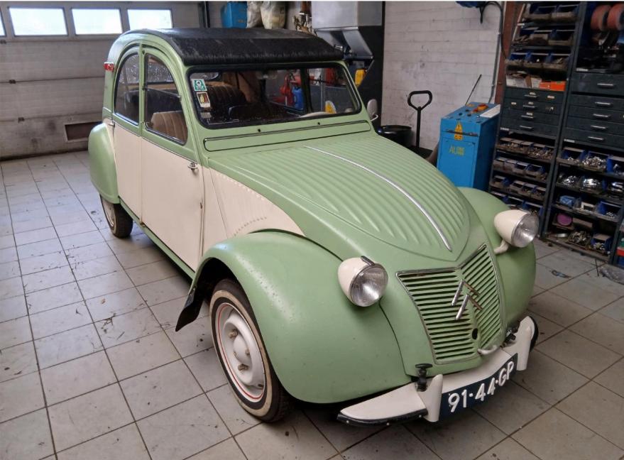 Unieke Citroen 2CV AZ - 1968 - Ribbelkap - Zelfmoorddeuren, Voorwielaandrijving, 31 pk, Beige, Overige kleuren
