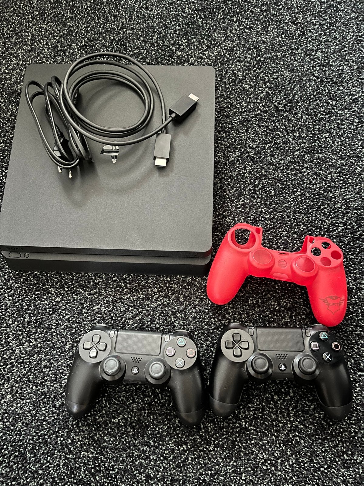 Playstation 4 Slim 500GB + 2 controllers + 7 games, Met 2 controllers, Ophalen of Verzenden, Slim, 500 GB
