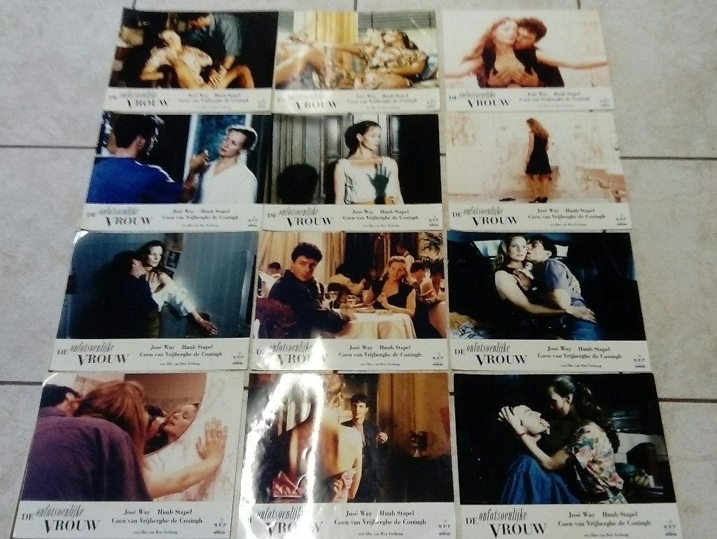 Nederlandse Lobby Cards De Onfatsoenlijke Vrouw (1991), Ophalen of Verzenden, Gebruikt, Film, Foto of Kaart