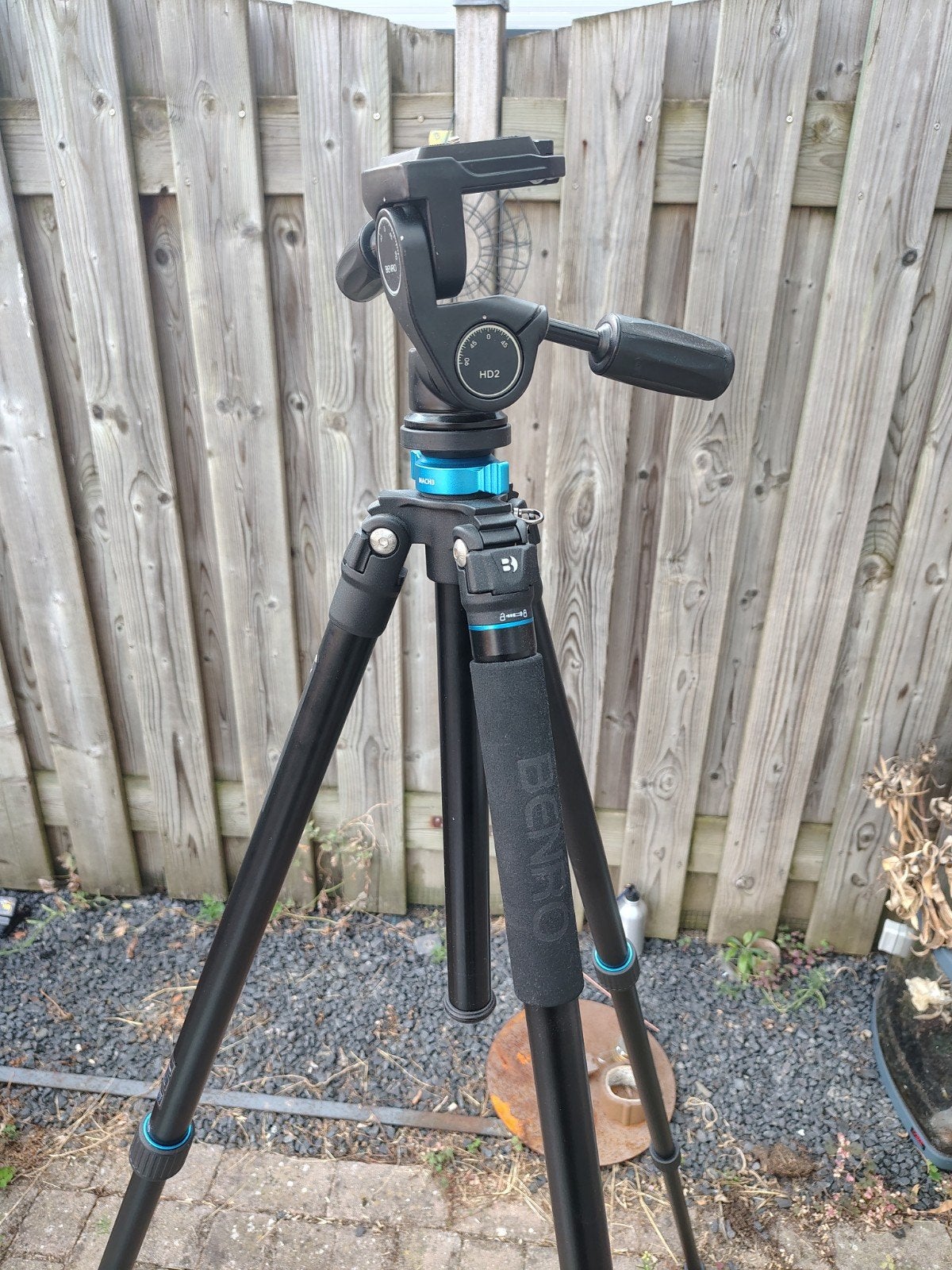 Mooie z.g.a.n. Benro Mach3 TMA27A statief met HD2 kop, Zo goed als nieuw, 150 tot 175 cm, Benro, Snelkoppelingsplaat