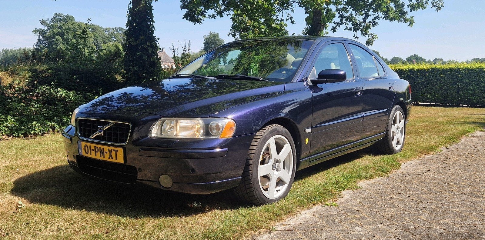 Volvo S60 2.5 T AUT 2004 Blauw, Auto's, Beige, Blauw, 2521 cc, Automatische klimaatregeling