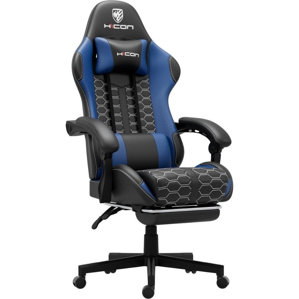 Nieuwe Gamestoel-Bureaustoel met Voetsteun-Blauwe, Ophalen, Blauw, Nieuw, Ergonomisch