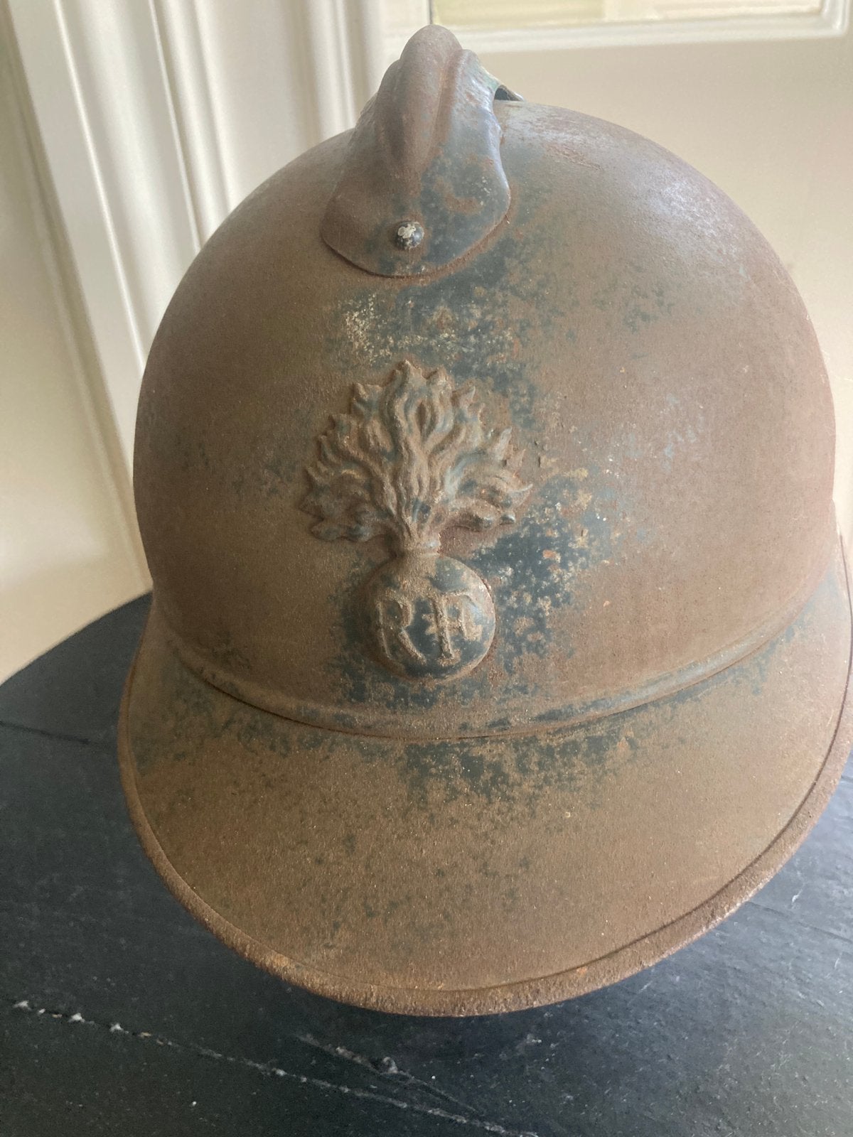 Franse helm Adrian M15 WW1 WO1 infanterie, Ophalen of Verzenden, Landmacht, Overige gebieden, Helm of Baret