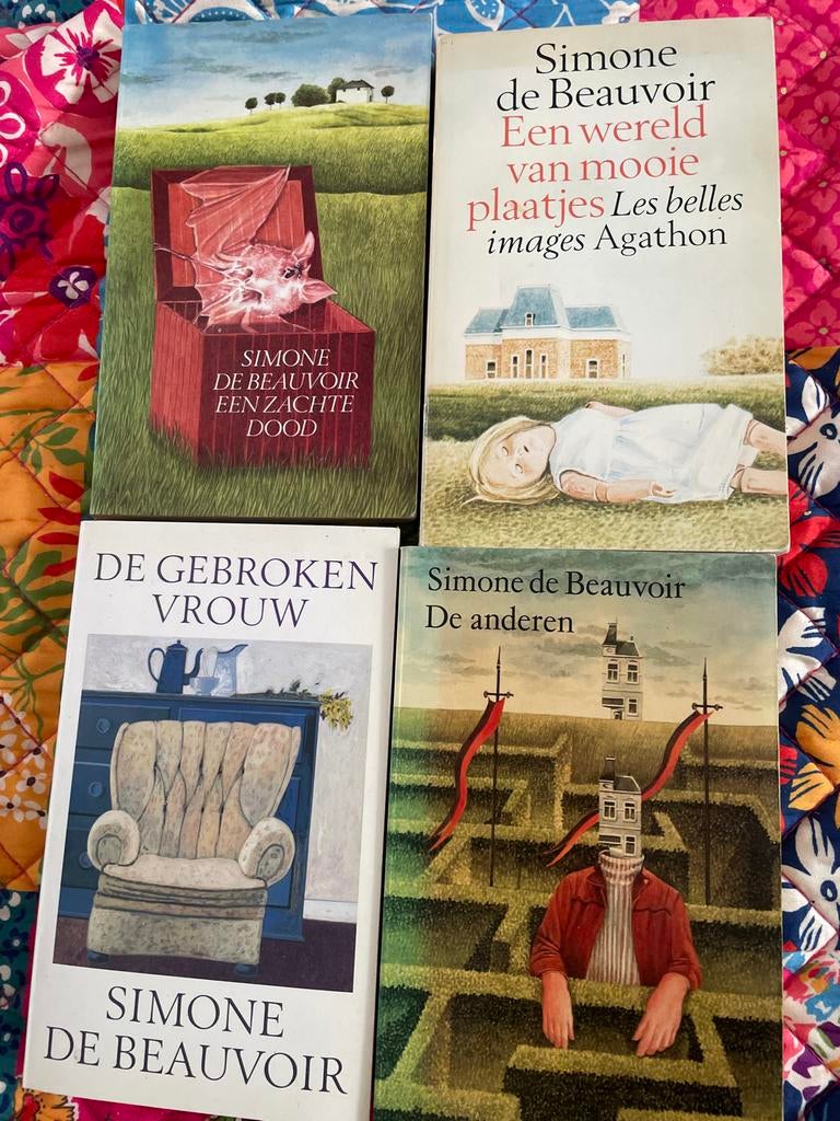 Vier boeken van Simone de Beauvoir, Boeken, Romans, Gelezen, Nederland, Ophalen of Verzenden