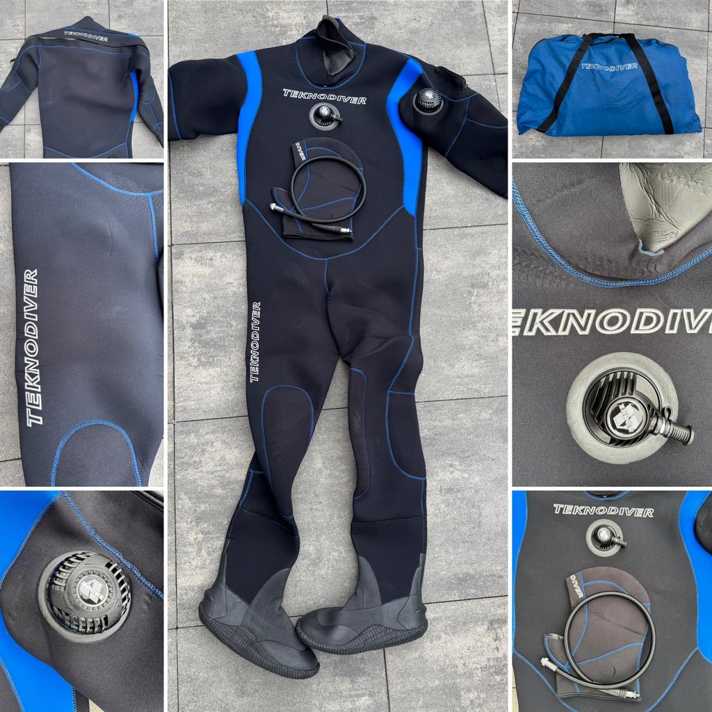 Droogpak - Duikpak neopreen - Technodiver, Watersport en Boten, Duiken, Ophalen of Verzenden, Zo goed als nieuw, Duikpak