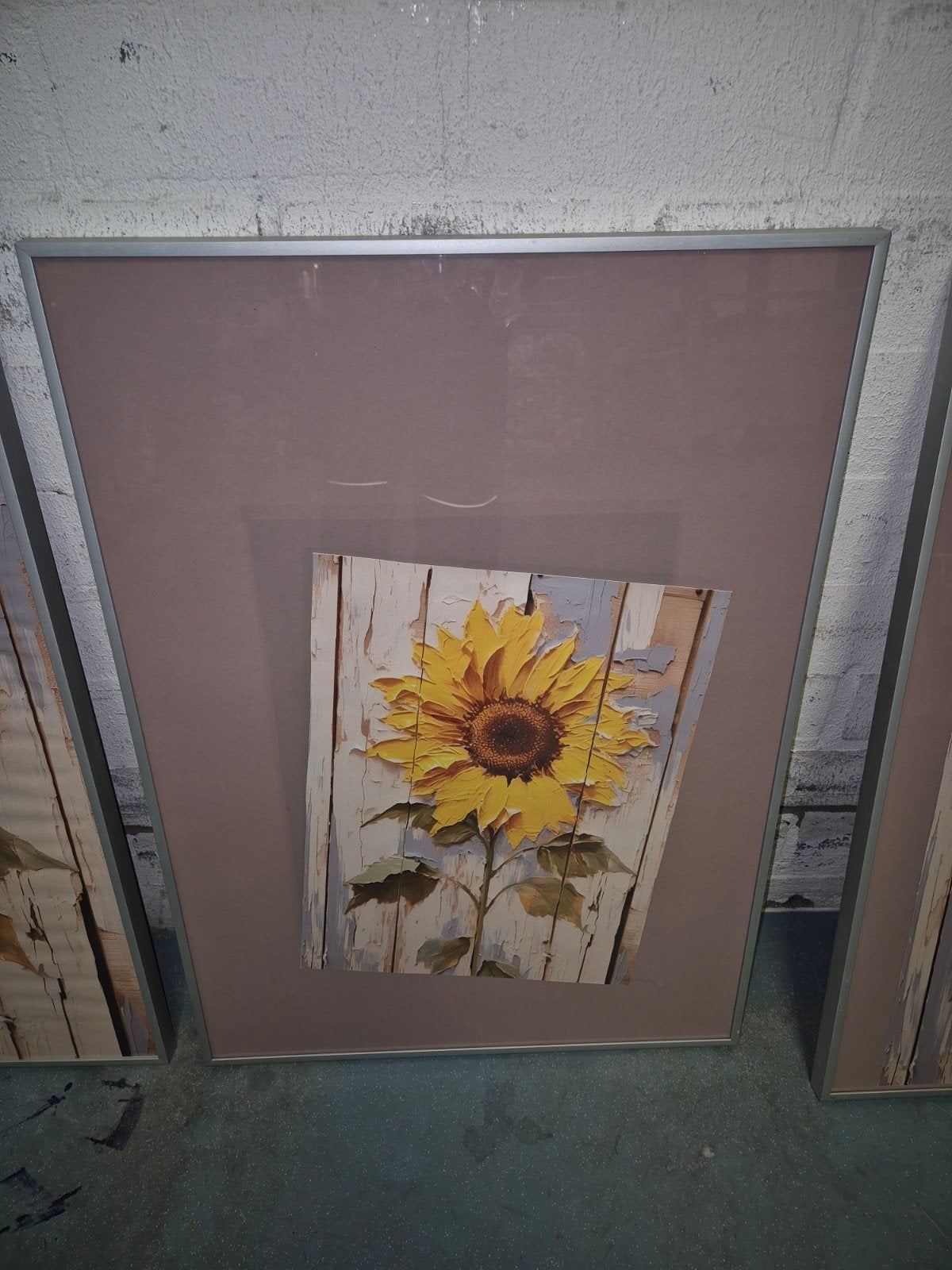 Schilderij Zonnebloem 70x50 cm, Papier/karton, Ophalen of Verzenden, Ingelijst, Print