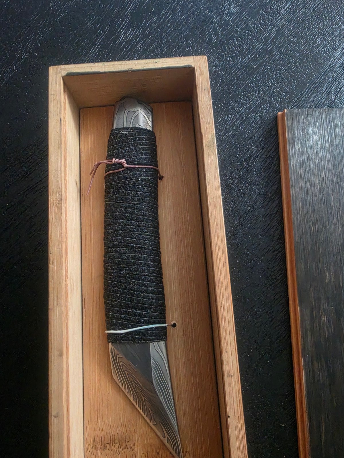 Uniek Japans Damascus Kiridashi Mes met Houten Doos, Ophalen of Verzenden