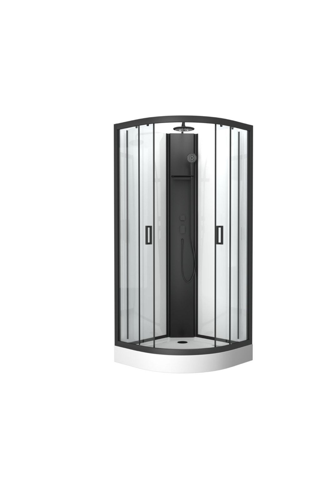 Douchecabine 85x85cm met matzwarte profielen, Ophalen, Nieuw, Met douche