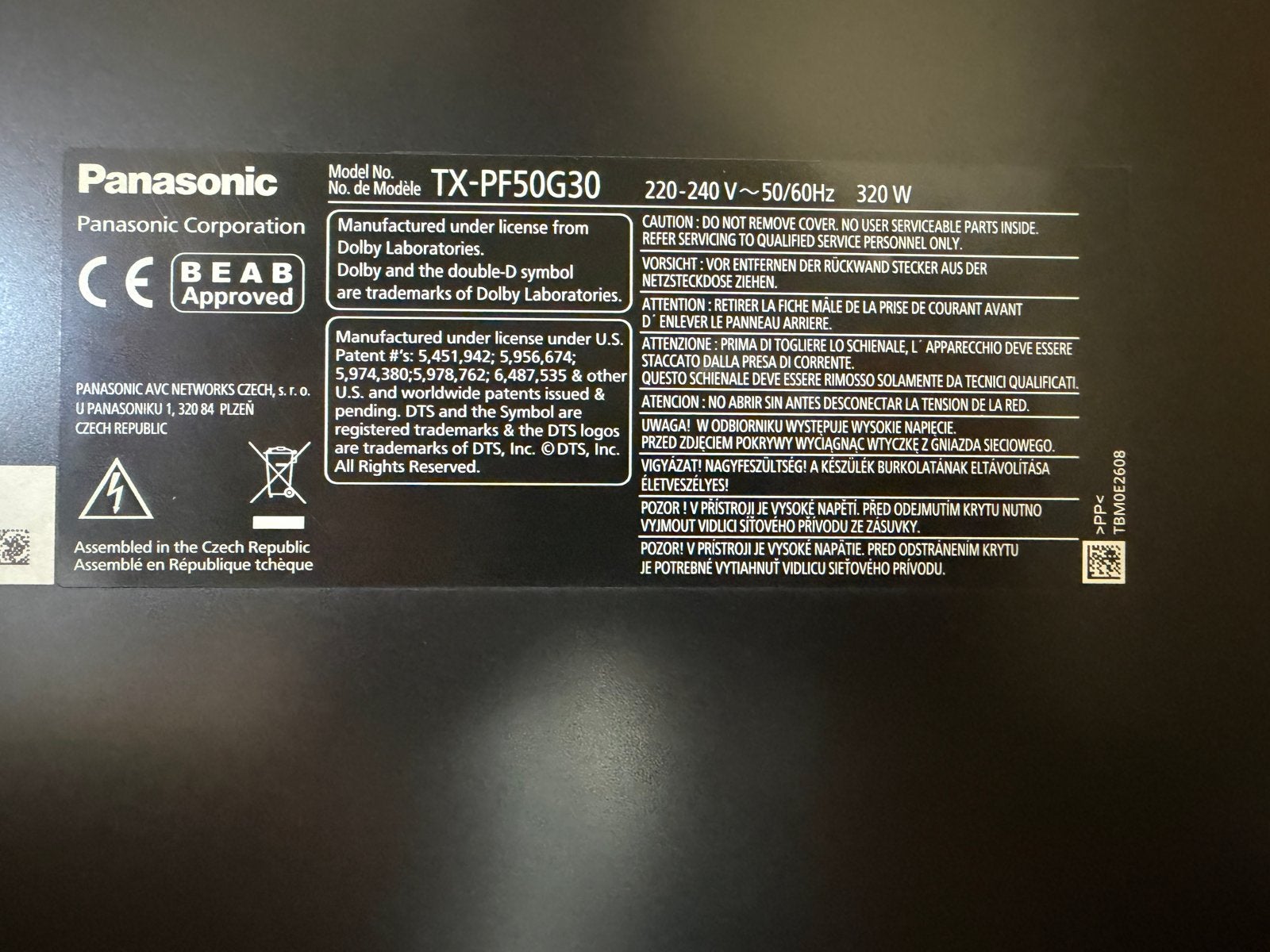 Foto 2 van Panasonic Plasma TV TX-PF50G30