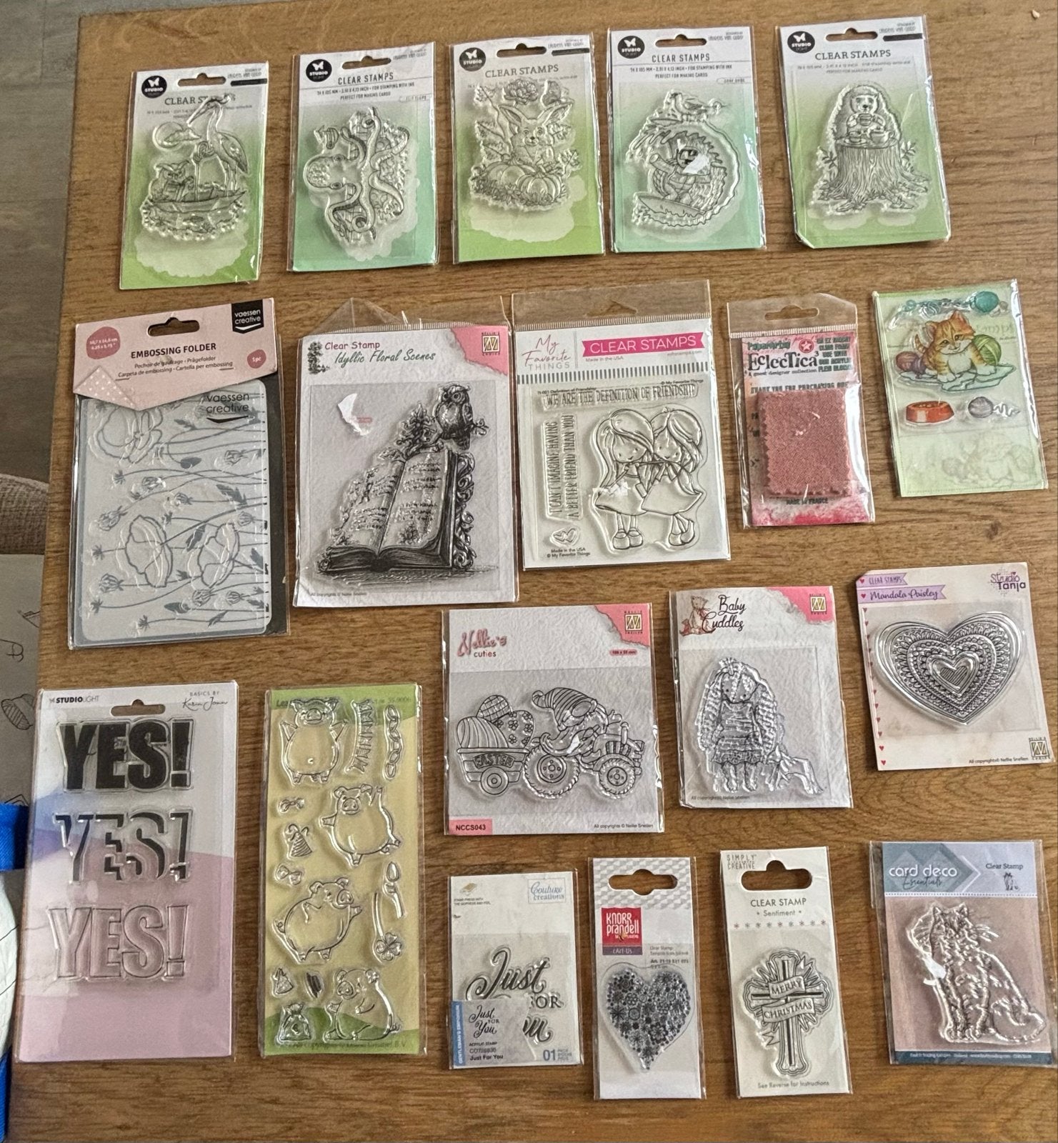Grote collectie Clear Stamps en Embossing Folder, Ophalen of Verzenden, Zo goed als nieuw, Clearstamp
