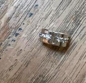 Pandora bedel zilver met steentjes 2x, Gebruikt, Pandora, Ophalen of Verzenden, 1 bedel