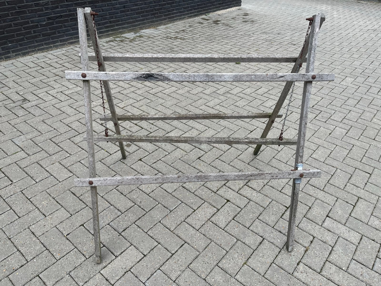 Robuust houten plantenrek voor tuin of balkon, Ophalen, Gebruikt, Binnen, 60 cm of meer