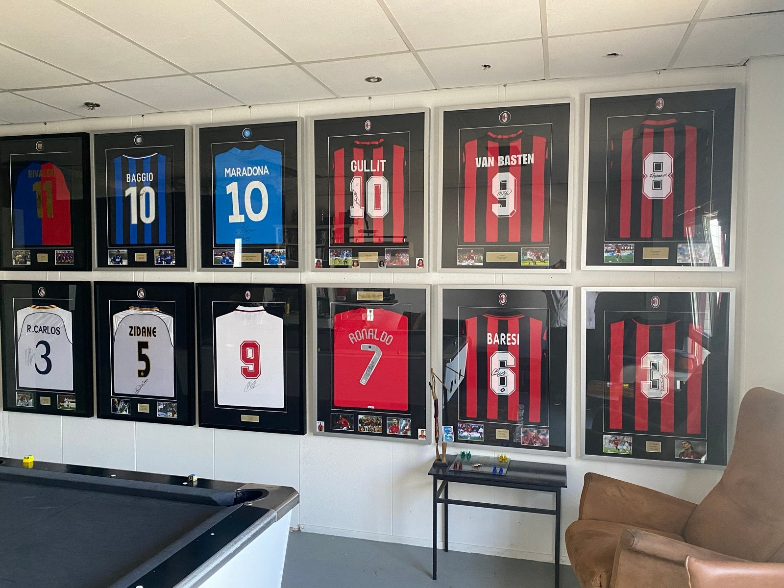 Professioneel ingelijste voetbalshirts met certificaat, Ophalen of Verzenden, Zo goed als nieuw, Buitenlandse clubs, Shirt