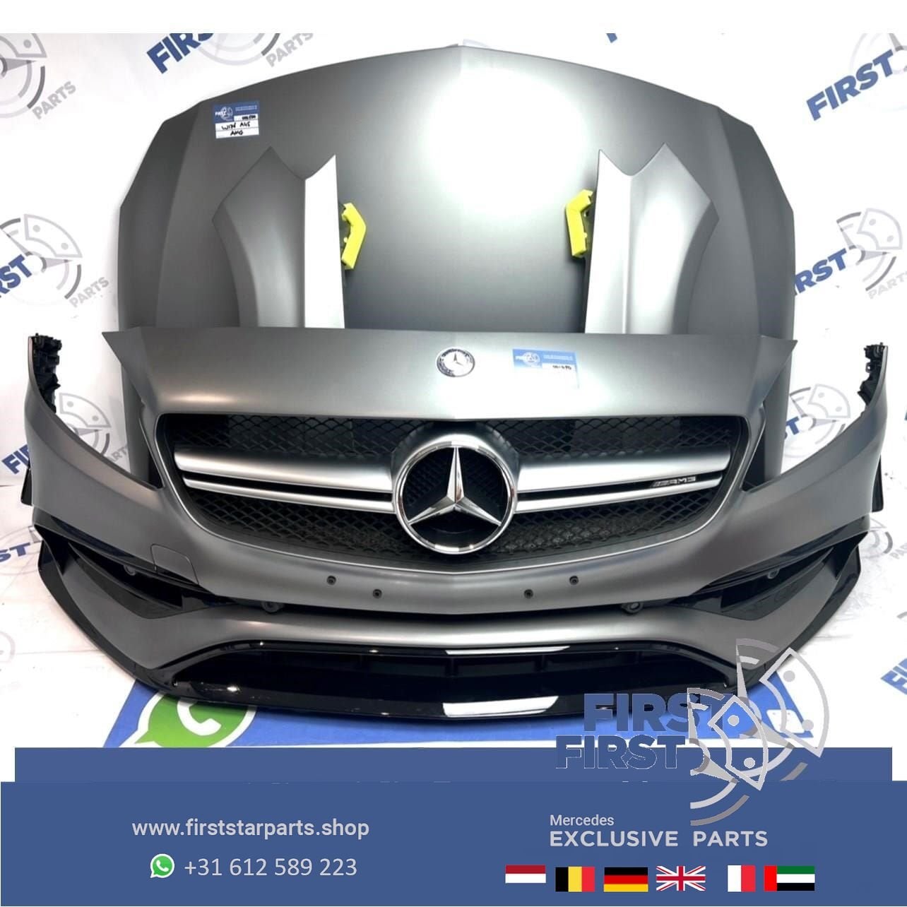 W176 A45 AMG AERO PERFORMANCE PAKKET FACELIFT VOORKOP MAT GR, Gebruikt, -, Voor, Ophalen of Verzenden