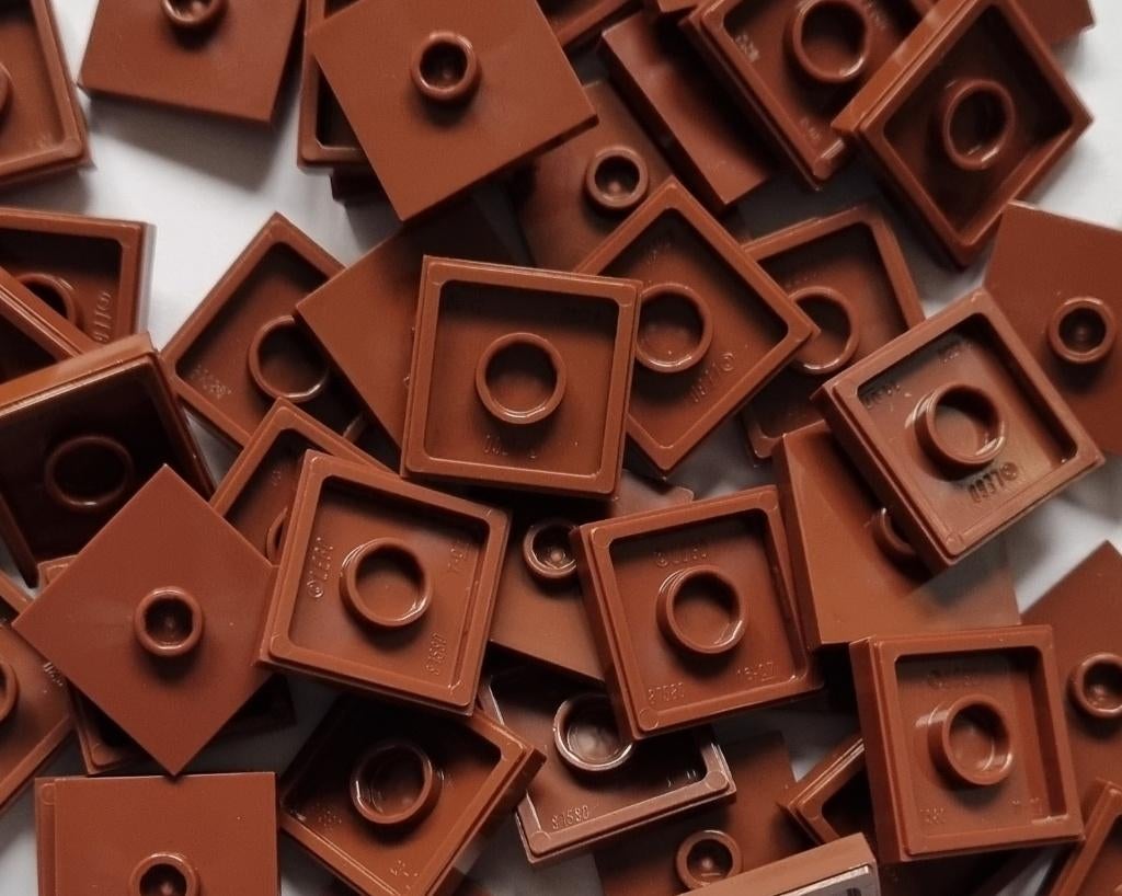 Lego 2x2 tile (jumper), Reddish brown (per 50), Kinderen en Baby's, Speelgoed | Duplo en Lego, Nieuw, Lego, Losse stenen, Ophalen of Verzenden