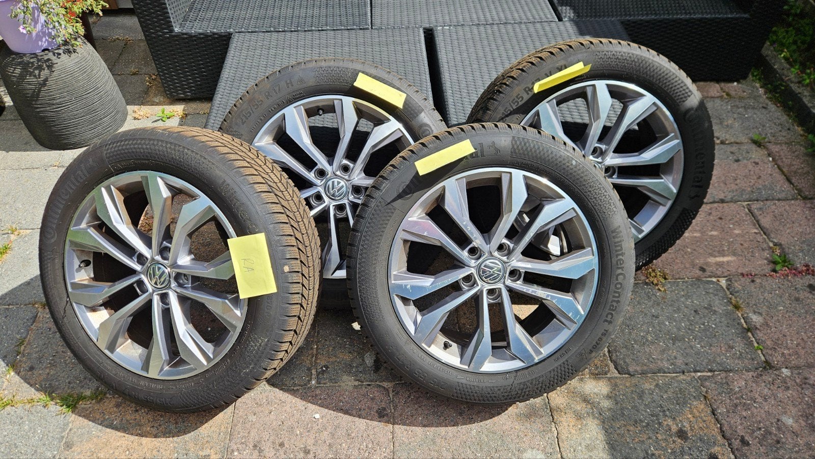 Set velgen met winterbanden voor VW passat, Ophalen, Banden en Velgen, 17 inch, Winterbanden