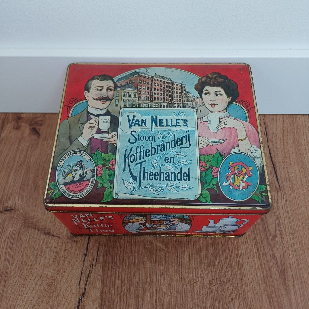 Blik Van Nelle's Stoom koffiebranderij en theehandel, Verzamelen, Ophalen of Verzenden, Gebruikt, Koffie, Van Nelle