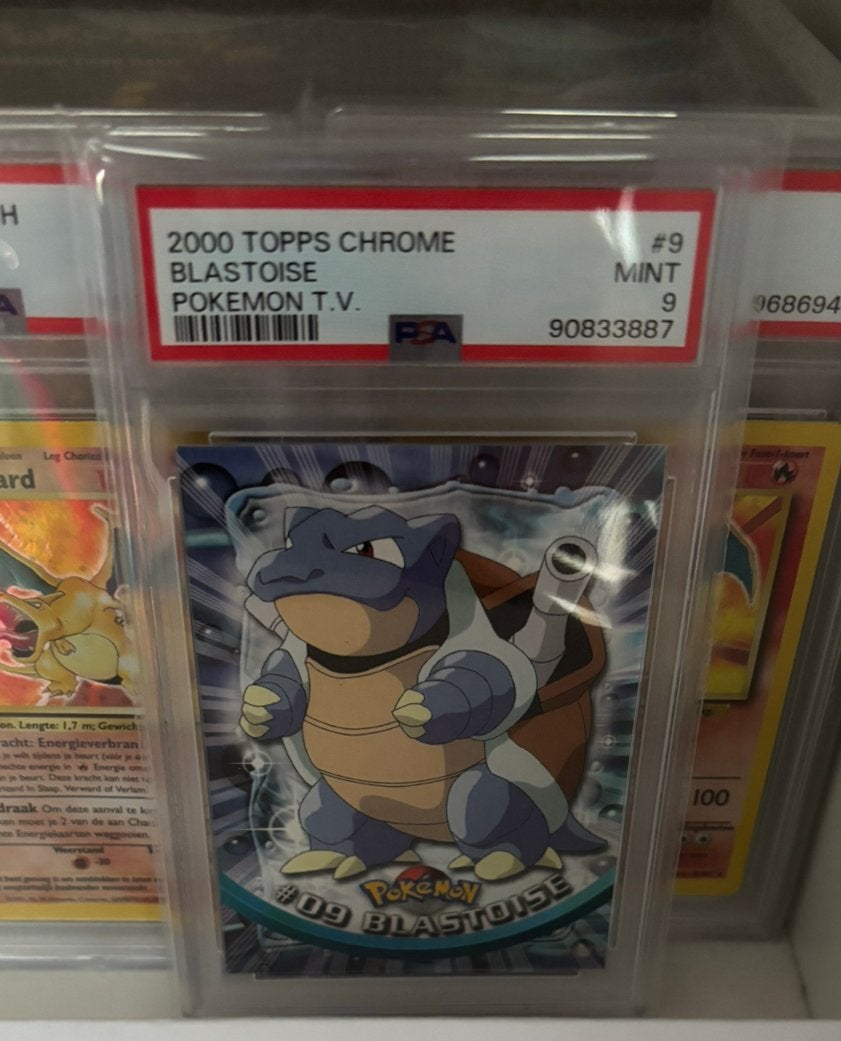 Pokemon Blastoise Topps Chrome PSA 9, Ophalen of Verzenden, Zo goed als nieuw