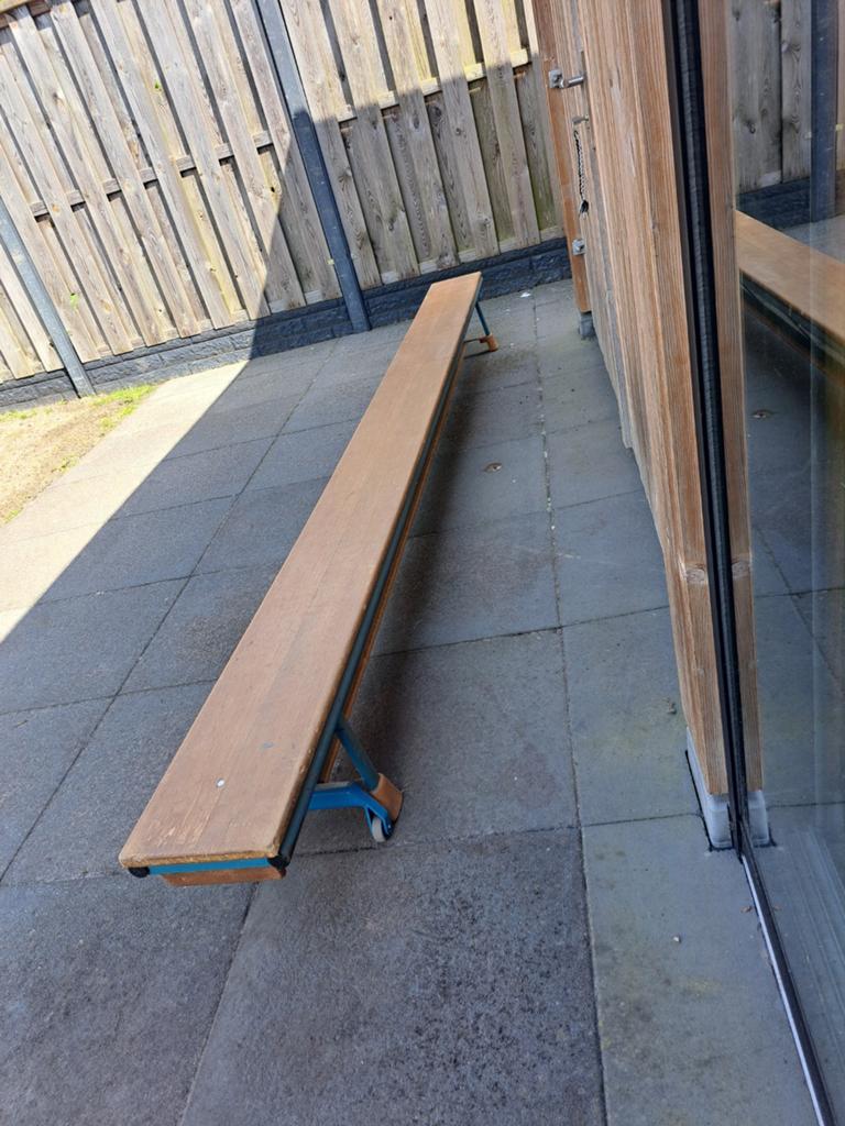 Vintage Turnbank / Gymbank - Hout en Metaal, Huis en Inrichting, Ophalen, Gebruikt, Overige kleuren, Vintage, Industrieel, Sportief