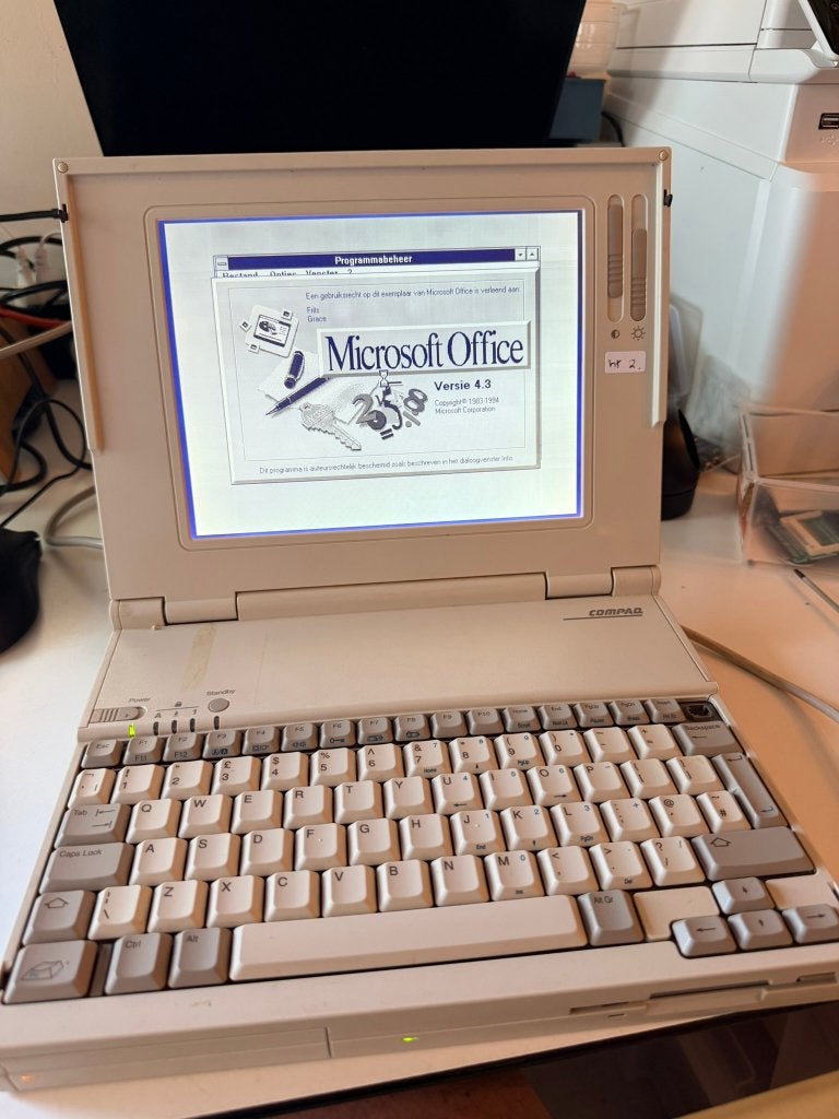 Compaq LTE Lite/25 – 386SX vintage laptop – werkend!, Ophalen of Verzenden
