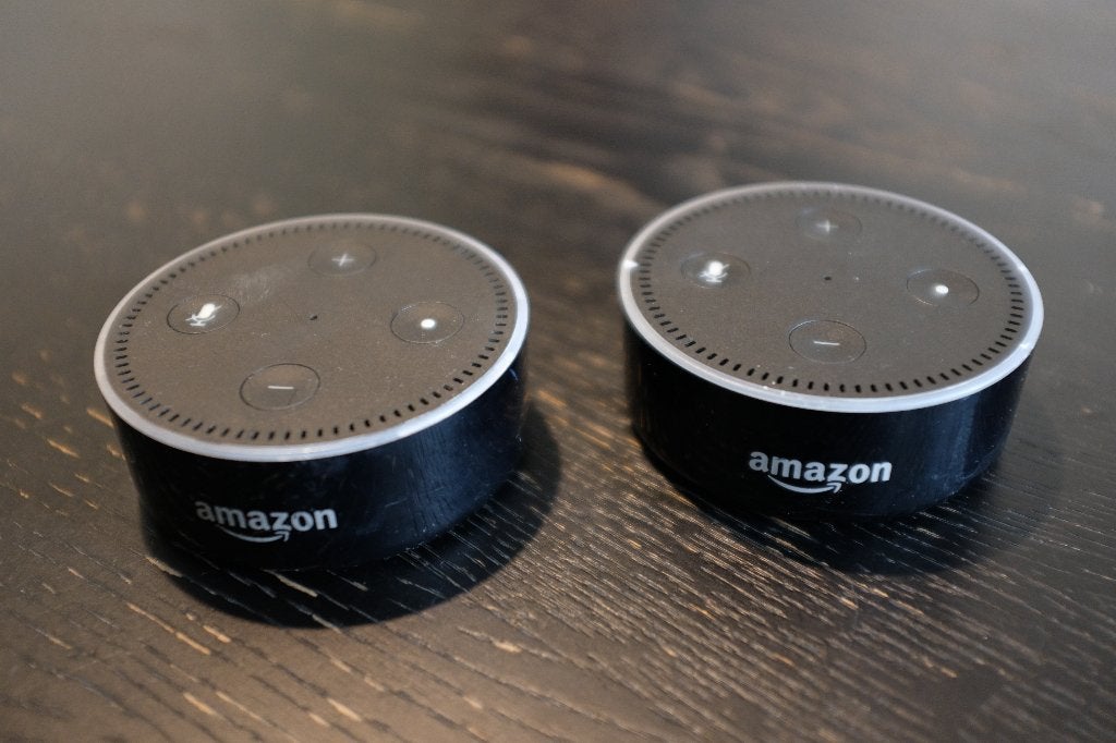 Amazon Echo Dot – 1e generatie (2 stuks), Overige merken, Gebruikt, Overige typen, Ophalen of Verzenden