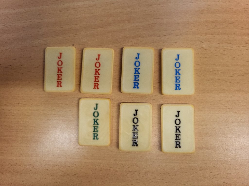 Jokers. Rummikub.         Spiele.          In blauwe doos., Ophalen of Verzenden, Gebruikt, MB Spiele