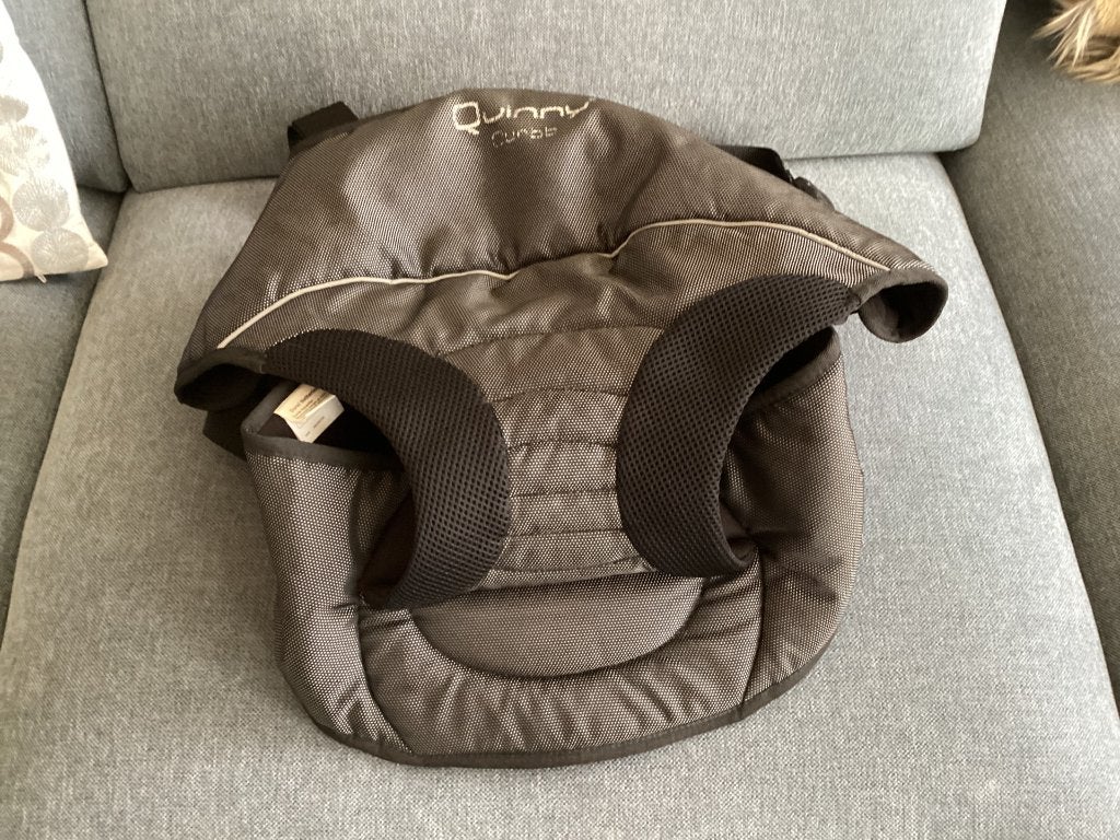 Draagzak, Quinny Curbb Carrier, donkergrijs., Kinderen en Baby's, Babydragers en Draagdoeken, Ophalen of Verzenden, Gebruikt, Draagzak