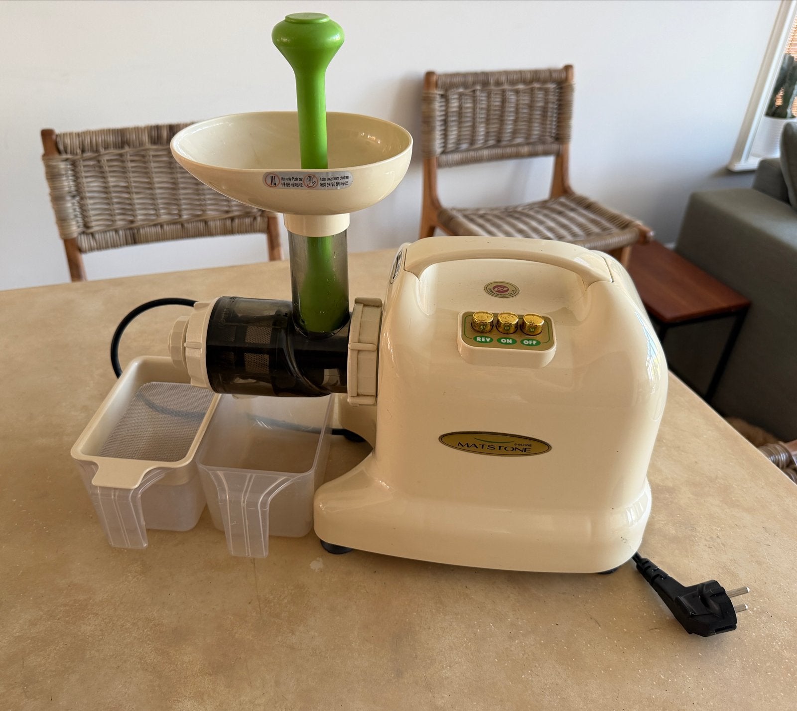 Matstone Sapmachine DO-9001 Slowjuicer - Perfect voor sap, Witgoed en Apparatuur, Minder dan 1 liter, Ophalen of Verzenden, Gebruikt