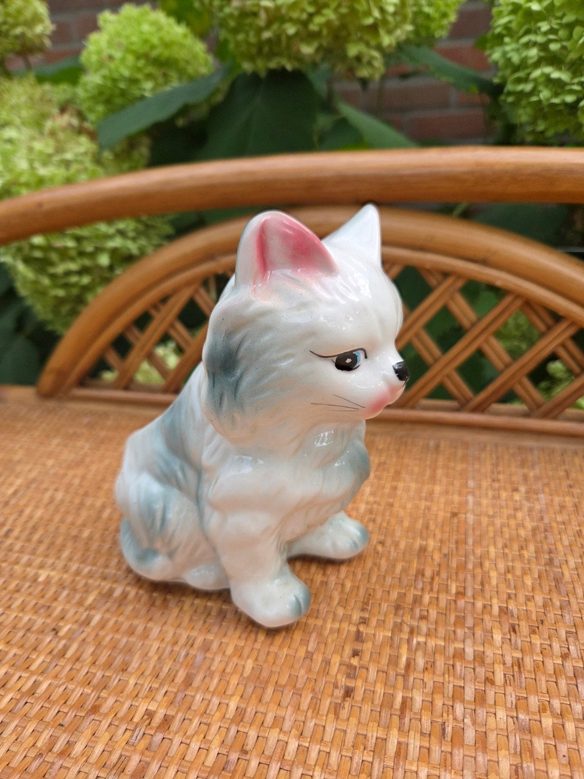 vintage katten beeldje/plantenbakje, Ophalen of Verzenden, Gebruikt, Dier