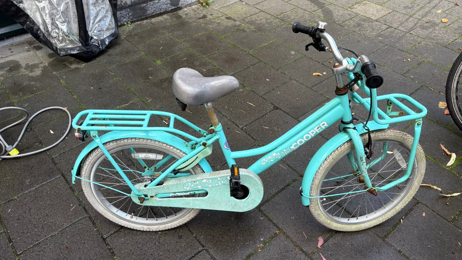 Kinderfiets Cooper - Lichtblauw - 20 inch (lekke voorband), Ophalen of Verzenden, Gebruikt, Velgrem, 20 inch of meer