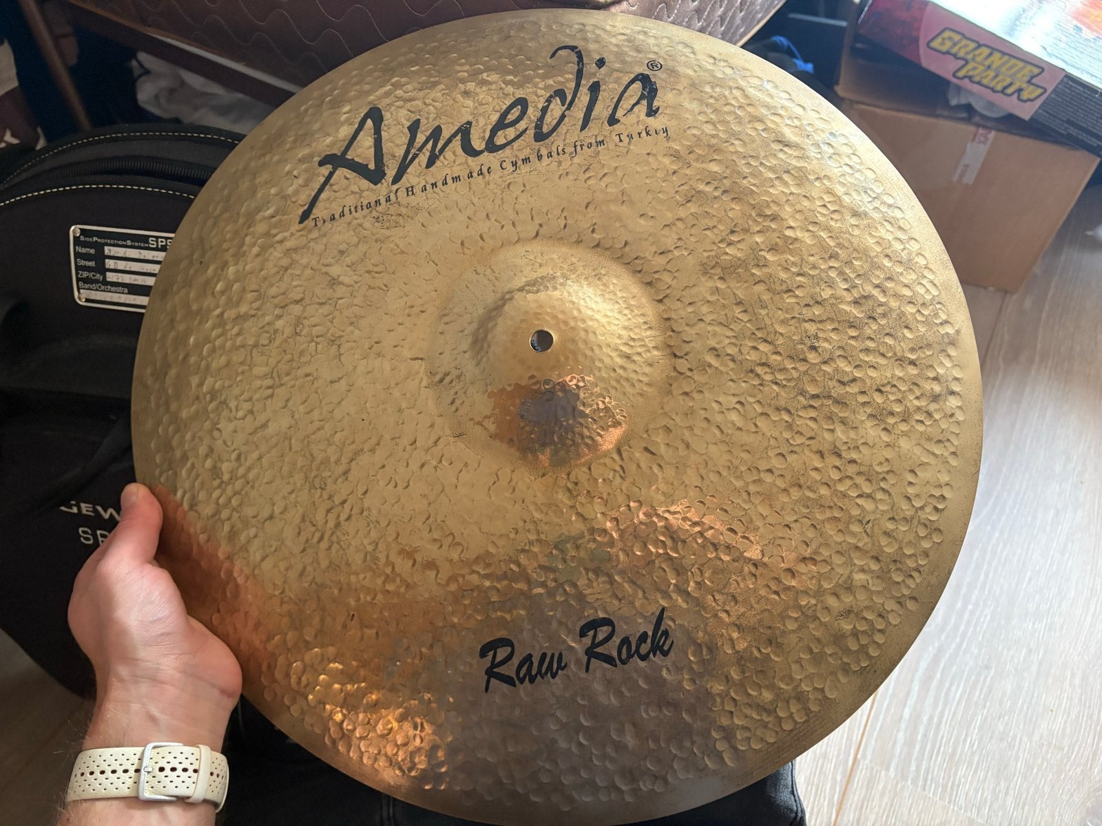 Amedia Raw Rock Ride 20” handgehamerd bekken, Ophalen of Verzenden, Gebruikt, Overige merken