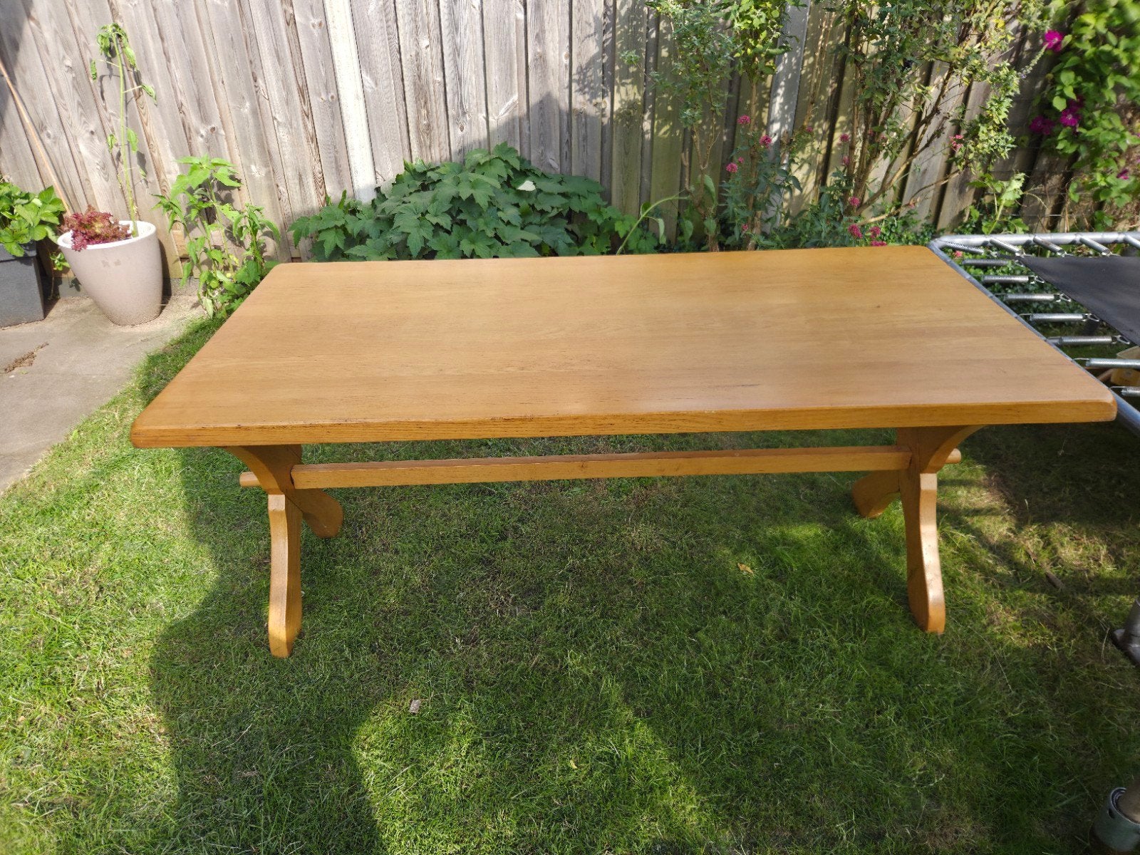 Massief houten tafel 180x88cm, Ophalen, Gebruikt, 50 tot 100 cm, 150 tot 200 cm