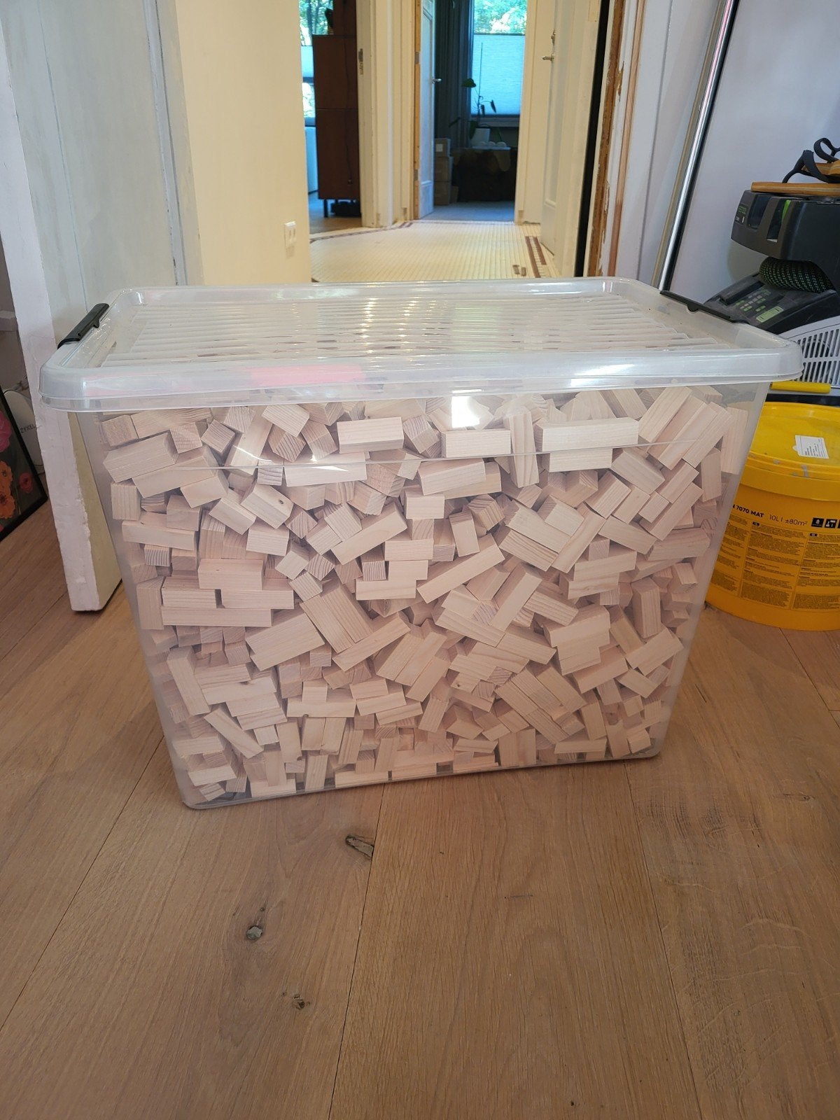 Doos houten bouw blokjes, Ophalen, Nieuw