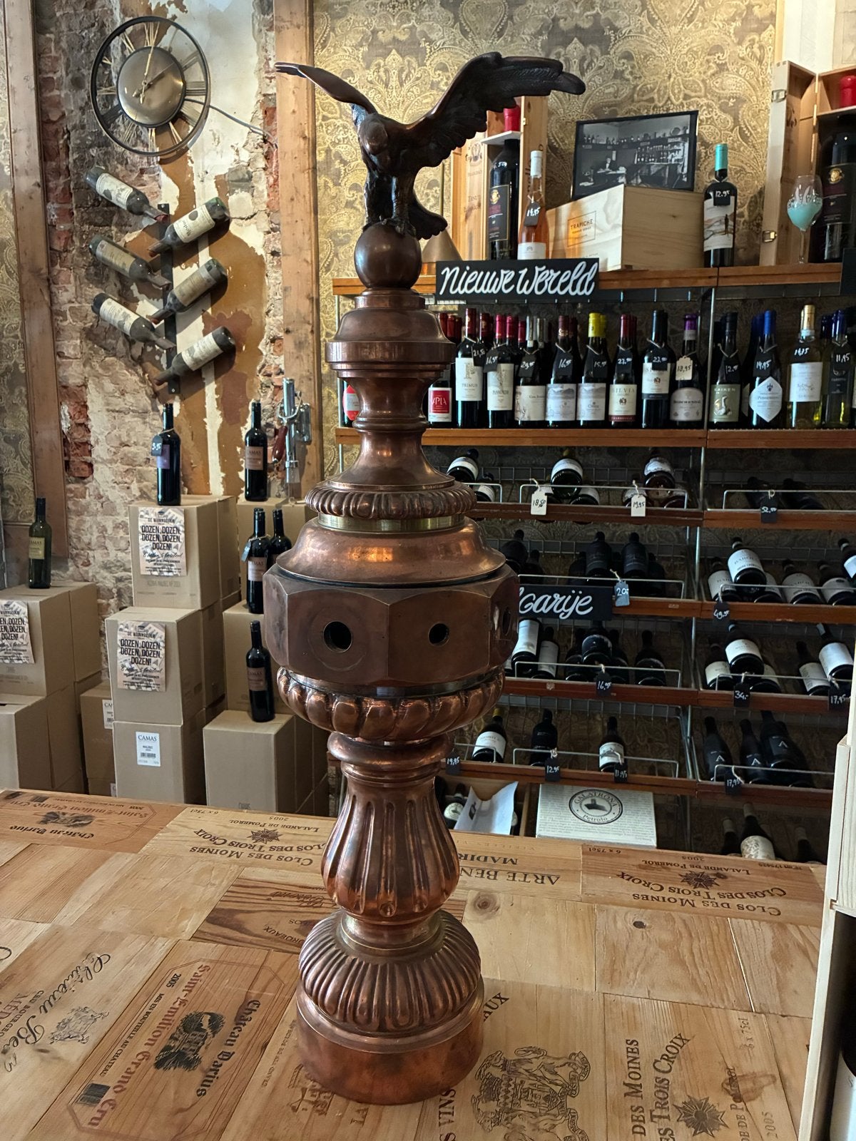 Unieke roodkoperen biertap met gedetailleerde adelaar, Ophalen of Verzenden, Koper