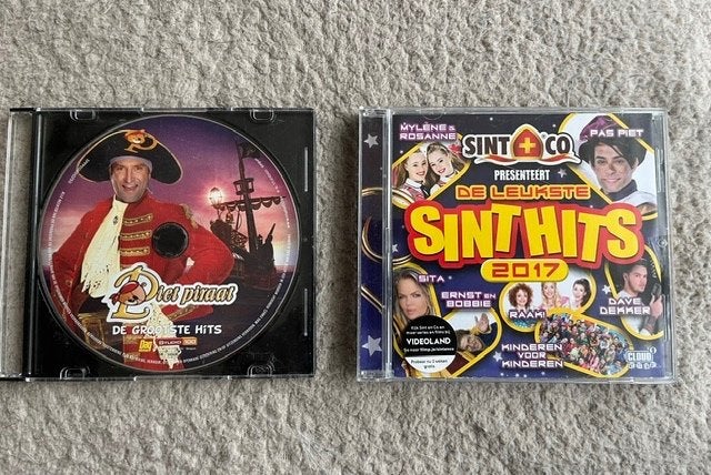 2 kinder CD'tjes; liedjes Piet Piraat,  en Sint, Ophalen of Verzenden, Zo goed als nieuw, Muziek