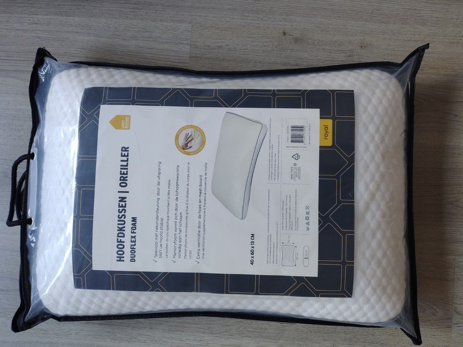 Memoryfoam hoofdkussen Nieuw, Schuim, Eenpersoons, Wit, Nieuw