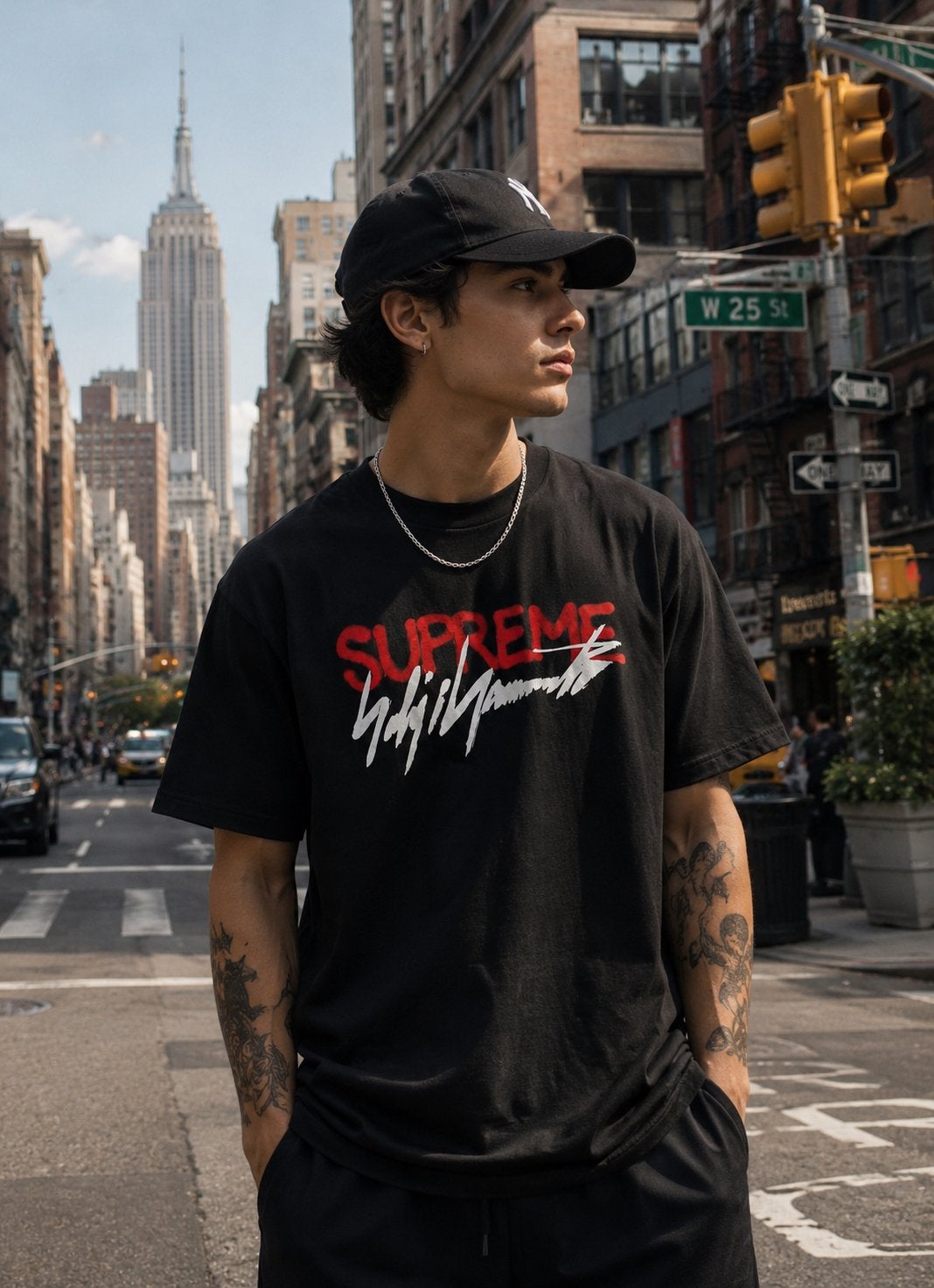 Supreme x Yohji Yamamoto Logo Tee | M, Ophalen of Verzenden, Zo goed als nieuw, Maat 48/50 (M), Zwart