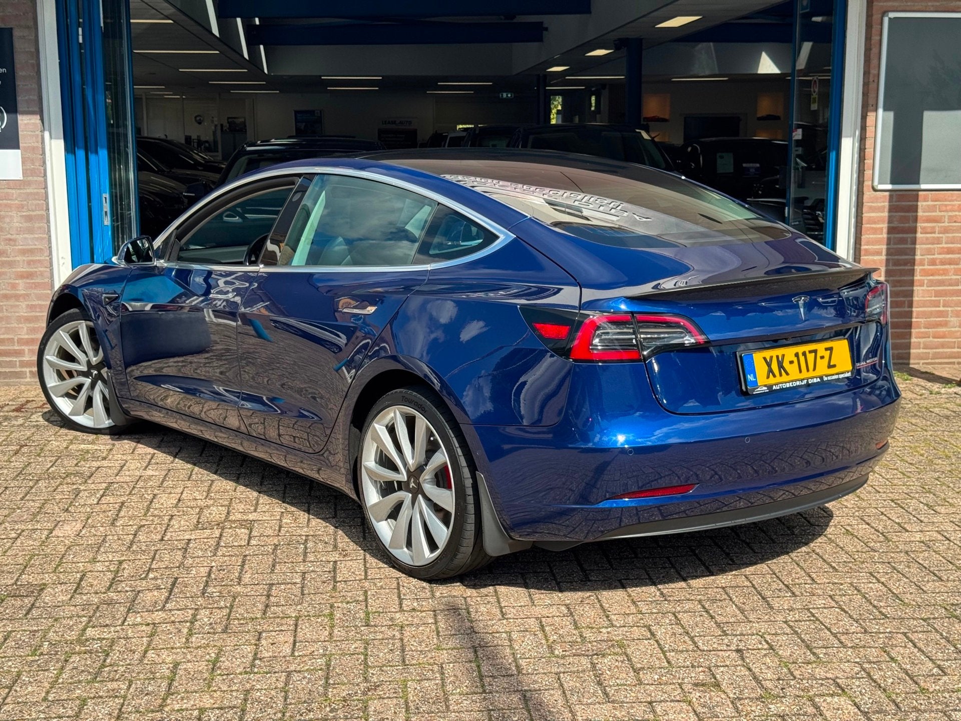 Tesla Model 3 Performance AWD 75 kWh 2019 AUT NAVI BTW NAP!, Automaat, Dealer onderhouden, 462 pk, Blauw