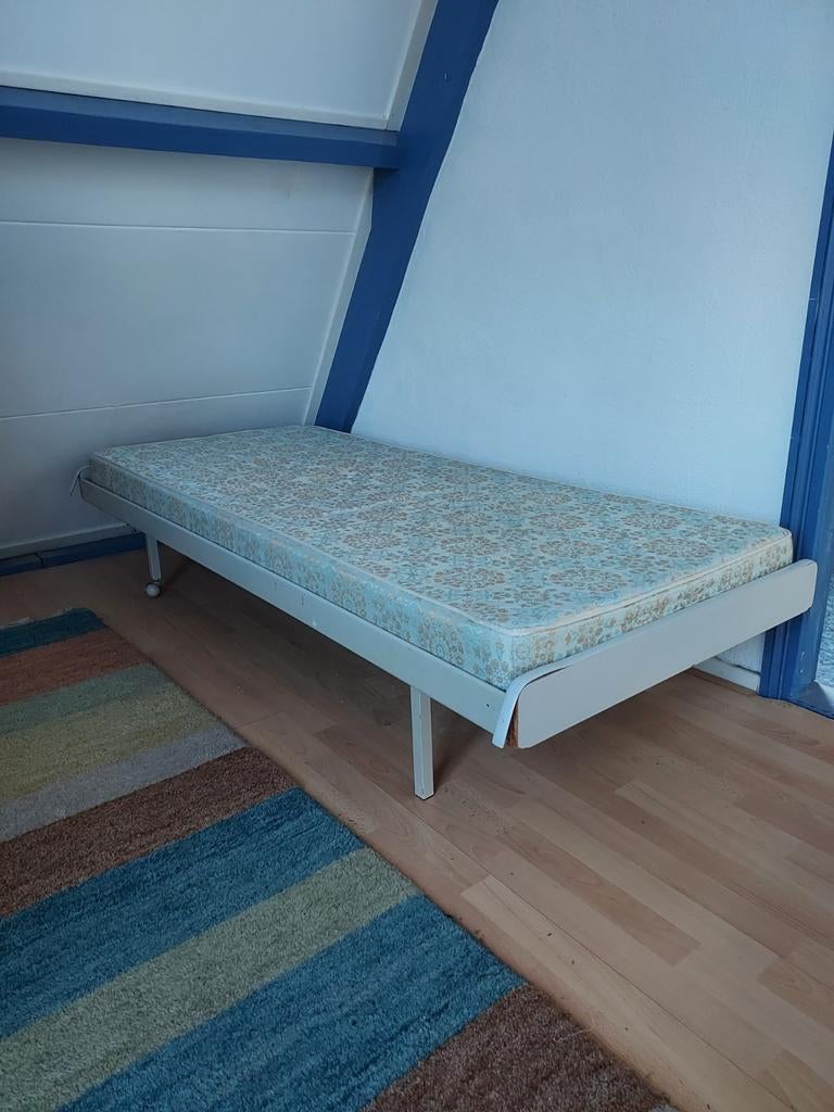 Vintage IJzeren bed opwieltje, Gebruikt, 90 cm, Eenpersoons, 190 cm of minder