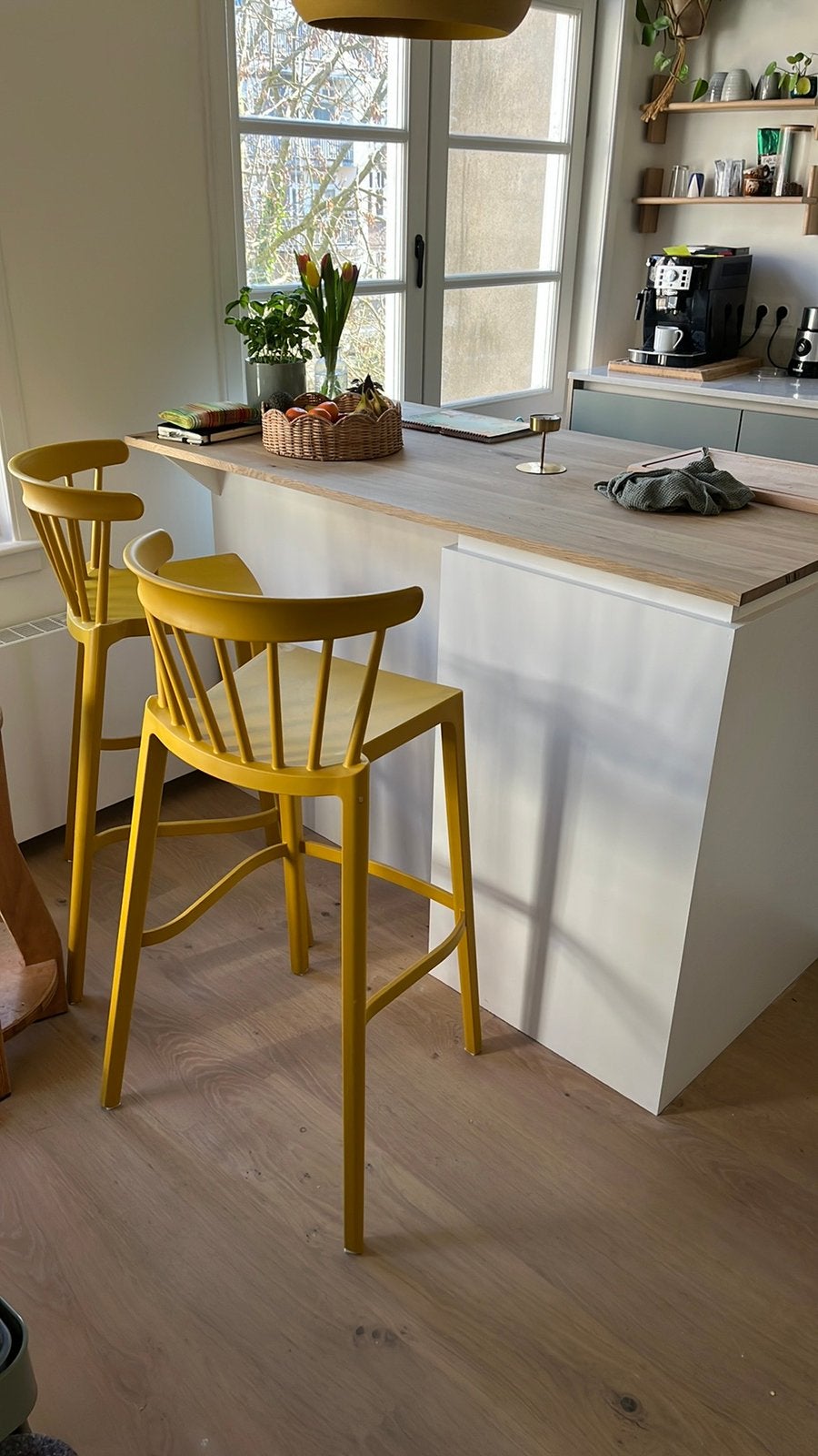 Mooie Retro barkrukken (2stuks), Ophalen, Kunststof, 60 tot 90 cm, Zo goed als nieuw