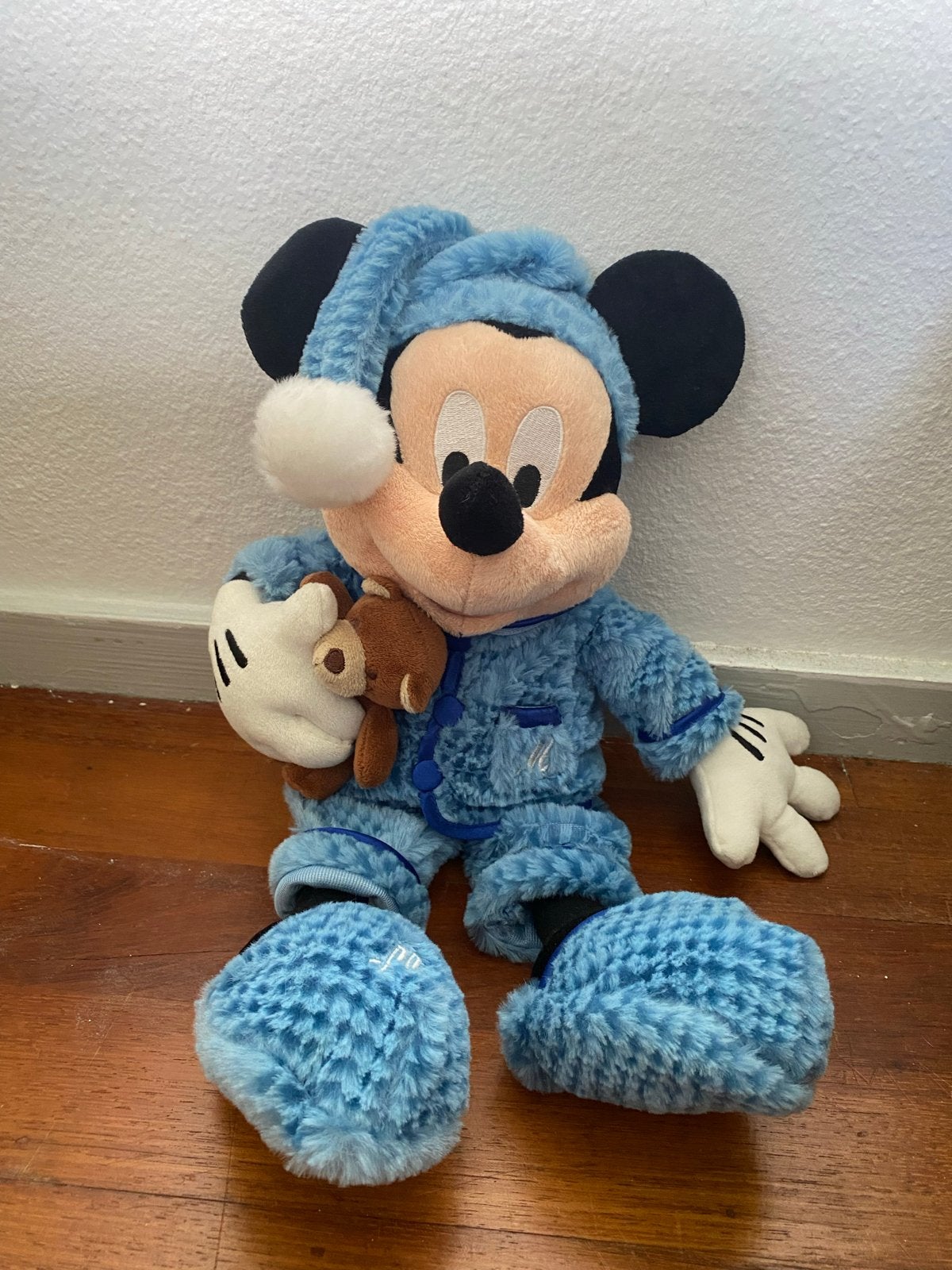 Grote Disneyland Parijs Mickey Mouse Knuffel in Pyjama, Disney, Overige typen, Blauw, Ophalen of Verzenden