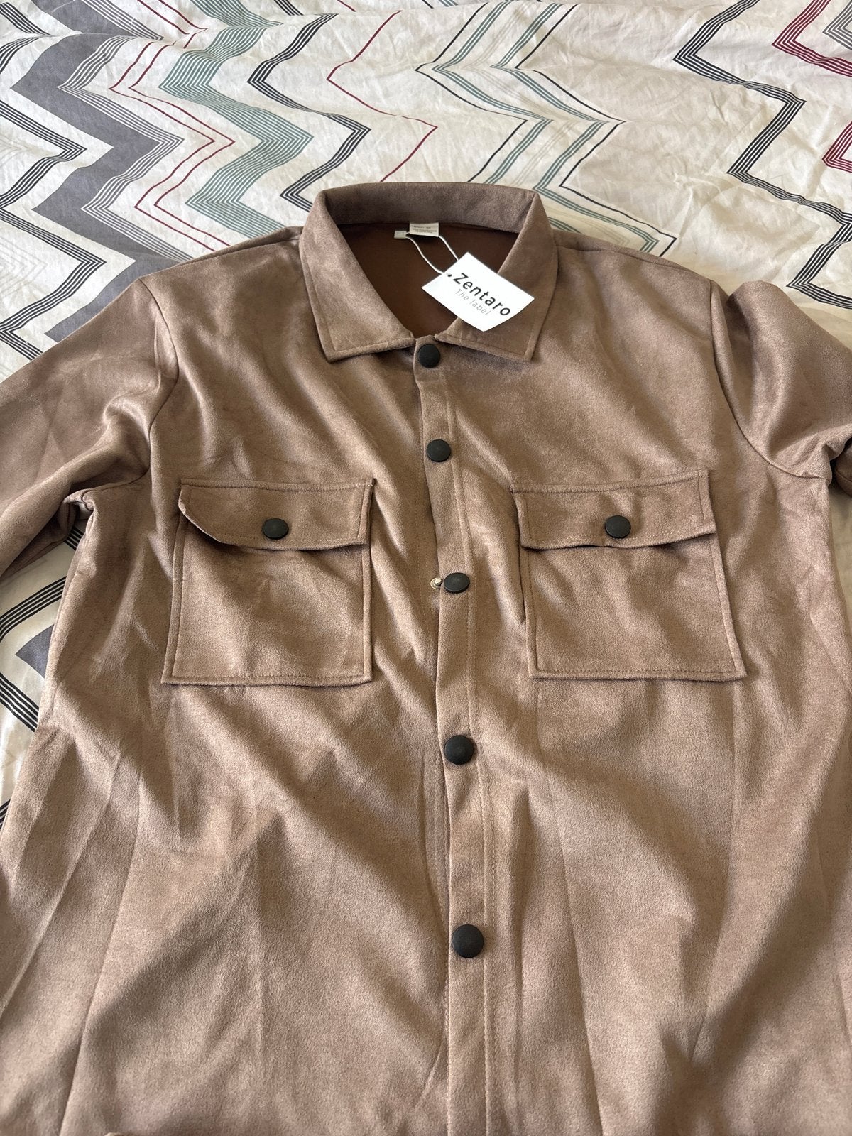 Zentaro Suede Look Overhemd & Broek Set - Maat M, Ophalen of Verzenden, Nieuw
