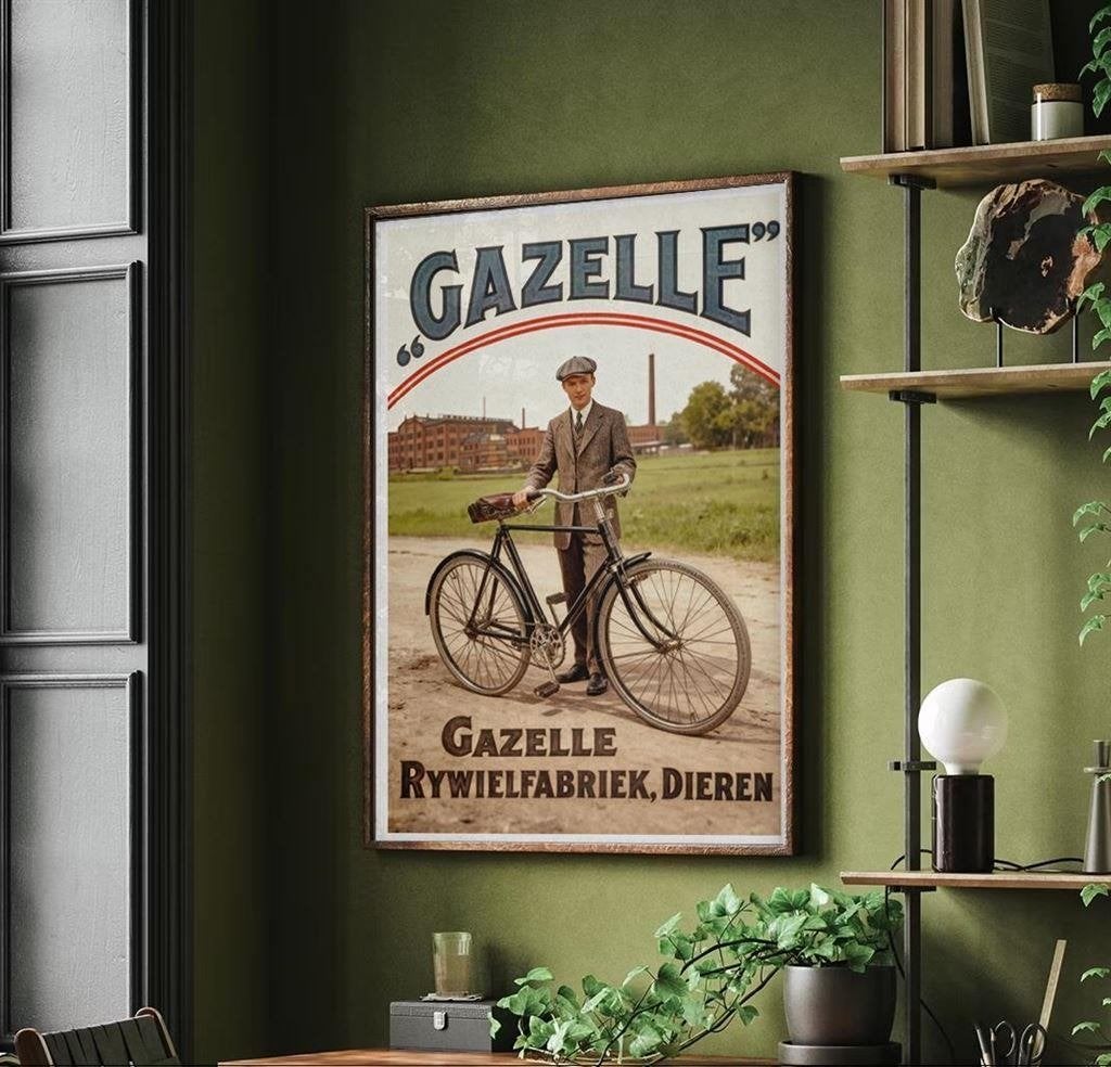 Unieke GAZELLE Advertentie affiche Kunst Poster Print, Verzenden, Nieuw, Reclamebord