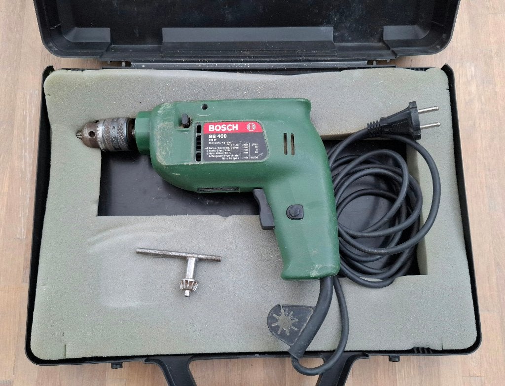 Bosch boormachine 400 W, Gebruikt, Klopboormechanisme, 400 tot 600 watt, Ophalen