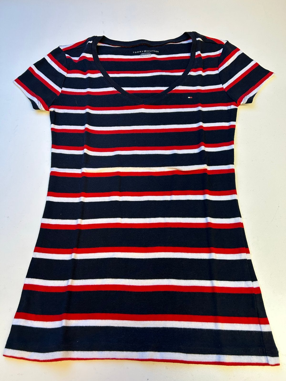 Tommy Hilfiger gestreepte top/shirt - Maat XS, Meerkleurig, Ophalen of Verzenden, Zo goed als nieuw, Korte mouw
