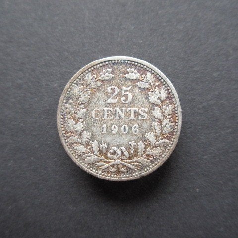 25 Cent 1906 Nederland, Verzenden, Zilver, 25 cent, Koningin Wilhelmina