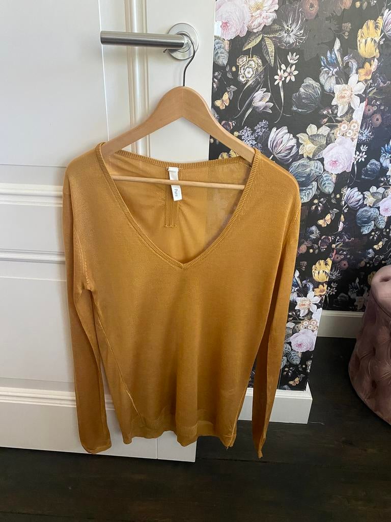 Truitje v-hals okergeel merk Pure maat XL, Kleding | Dames, Ophalen of Verzenden, Zo goed als nieuw, Maat 46/48 (XL) of groter