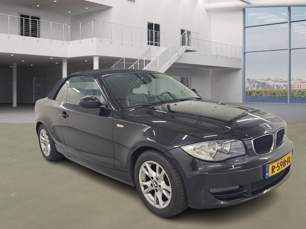 BMW 1-serie Cabrio 118d AUTOMAAT 2009/HIGH EXE/LEDER/BREEDBE, Auto's, Euro 5, Zwart, 4 cilinders, Cabriolet