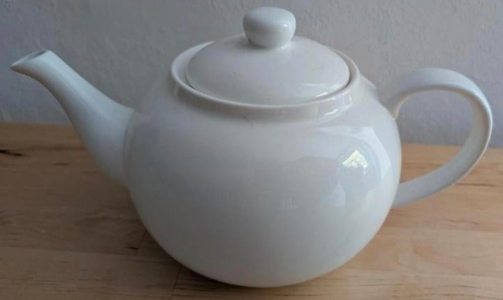 Witte theepot ( DE ), Huis en Inrichting, Keuken | Servies, Overige typen, Ophalen of Verzenden, Zo goed als nieuw, Effen
